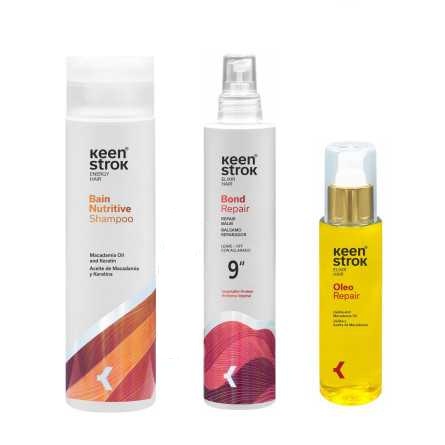 keen-strok-kit-reparator-pentru-par-deteriorat-sampon-nutritiv-250ml-bond-repair-9-secunde-250ml-oleo-repair-ulei-100ml